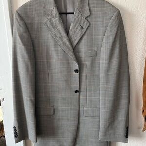 Burberry Men’s 44L Blazer Black White Houndstooth Wool made in USA.
